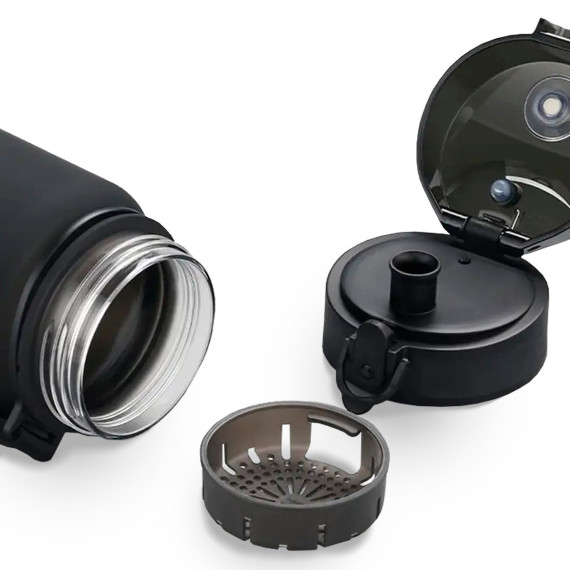 Butelka na wodę z tritanu 500ml motywacyjna czarno-niebieska