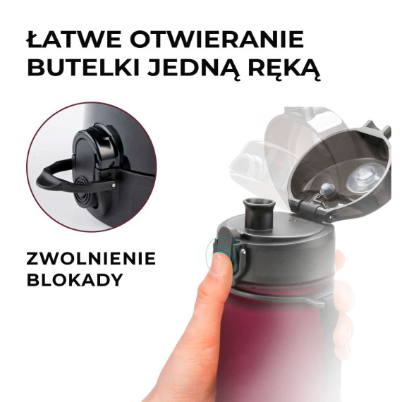 Butelka na wodę z tritanu 650ml Bidon sportowy bordowy