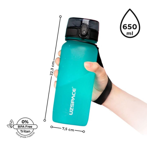 Butelka na wodę z tritanu 650ml Bidon sportowy turkusowy
