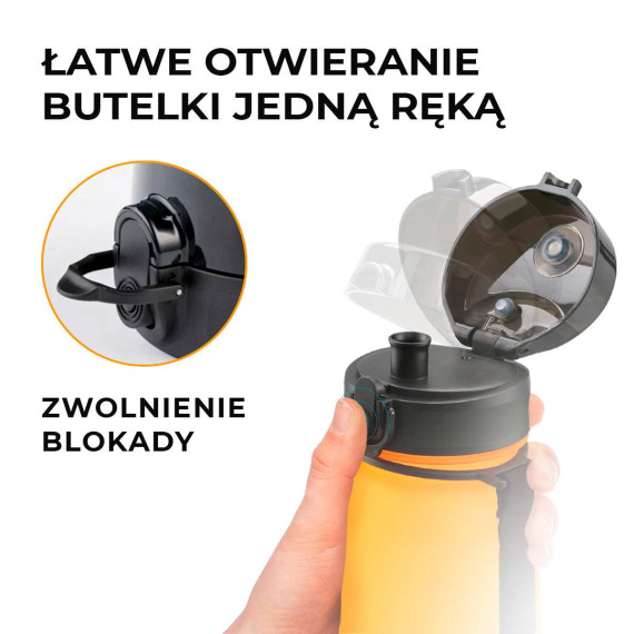 Butelka na wodę z tritanu 650ml Bidon sportowy pomarańczowy