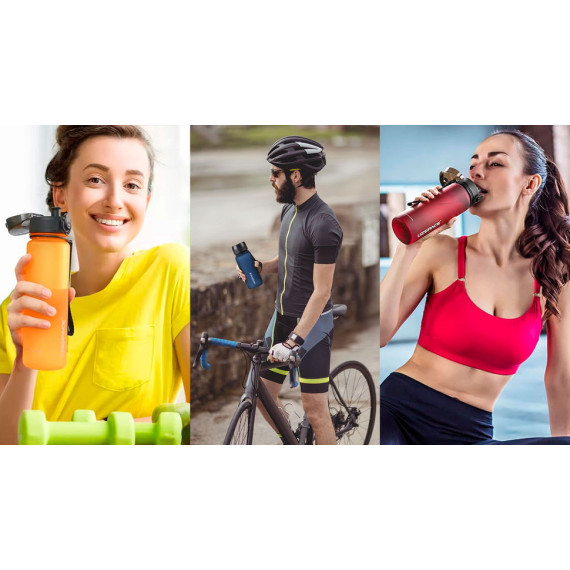 Butelka na wodę z tritanu 650ml Bidon sportowy ciemnoniebieski