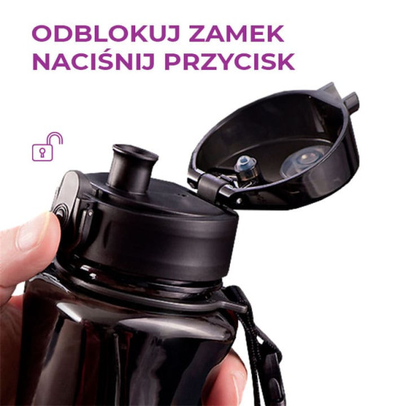 Butelka Shaker do białka, do odżywek 550ml Bidon na wodę z tritanu czarny