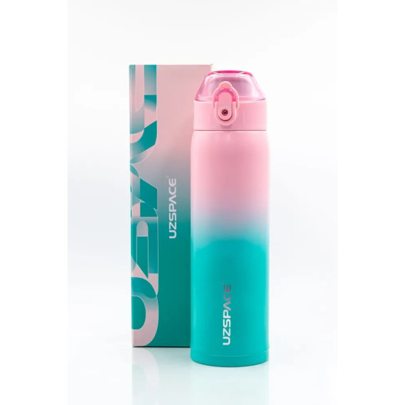 Butelka termiczna stalowa 500ml Termos z ustnikiem różowo-turkusowy