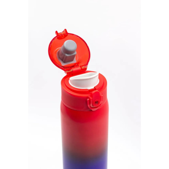 Butelka termiczna stalowa 500ml Termos z ustnikiem czerwono-granatowy