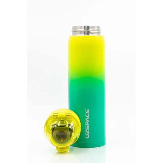 Butelka termiczna stalowa 500ml Termos z ustnikiem żółto-zielony
