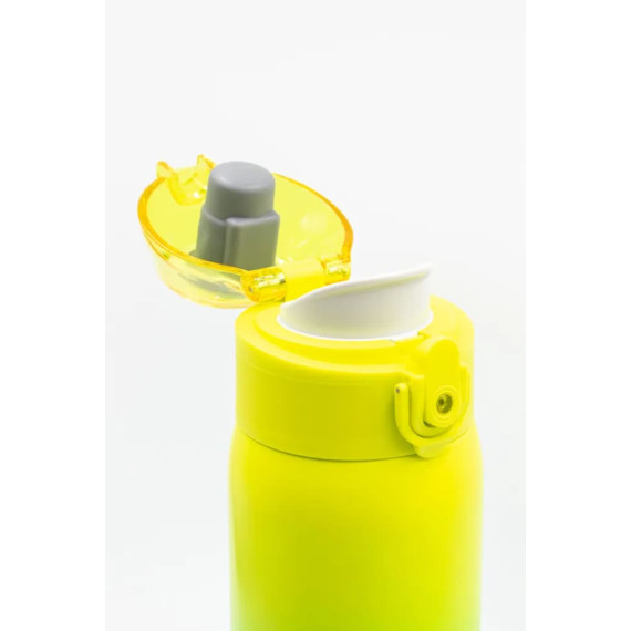 Butelka termiczna stalowa 500ml Termos z ustnikiem żółto-zielony