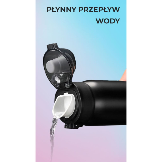 Butelka termiczna stalowa 500ml Termos z ustnikiem żółto-zielony