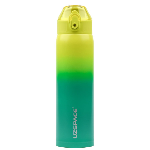 Butelka termiczna stalowa 500ml Termos z ustnikiem żółto-zielony
