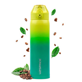 Butelka termiczna stalowa 500ml Termos z ustnikiem żółto-zielony