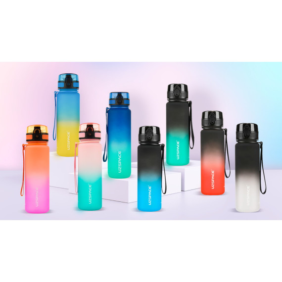 Butelka na wodę z tritanu 500ml motywacyjna czarno-niebieska