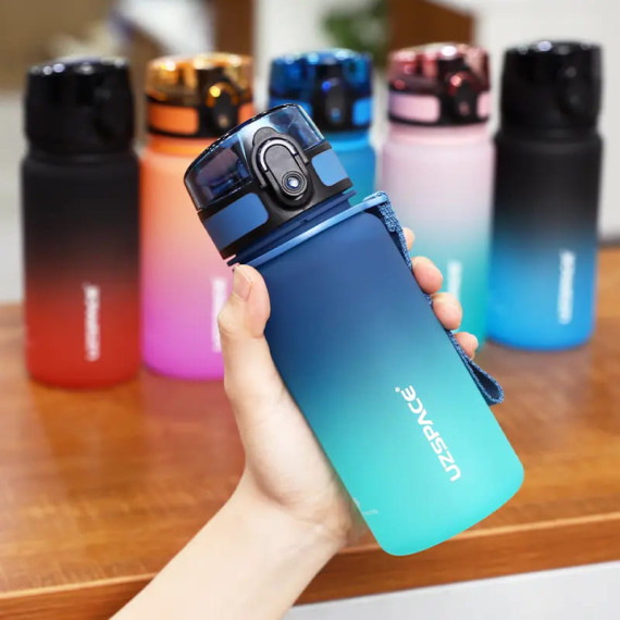 Butelka na wodę dla dzieci z tritanu 350ml różowo-turkusowa