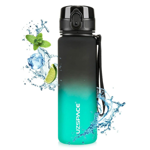 Butelka na wodę z tritanu 500ml motywacyjna czarno-zielona