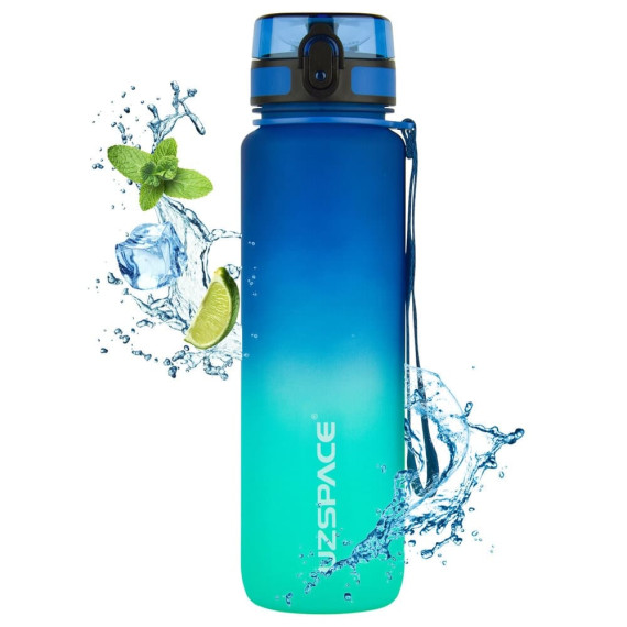 Butelka na wodę z tritanu 500ml motywacyjna niebiesko-turkusowa