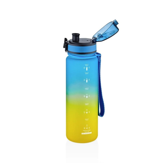 Butelka na wodę z tritanu 500ml motywacyjna niebiesko-żółta