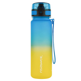 Butelka na wodę sportowa 1L z tritanu motywacyjna niebiesko-żółta
