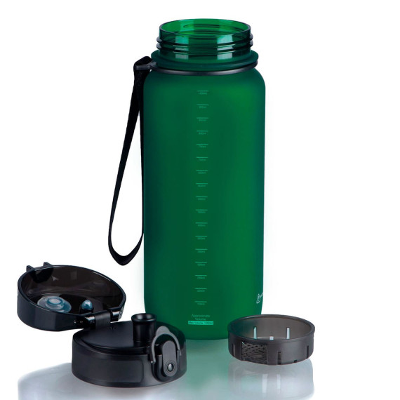 Butelka na wodę z tritanu 1L Bidon sportowy na trening ciemnozielony